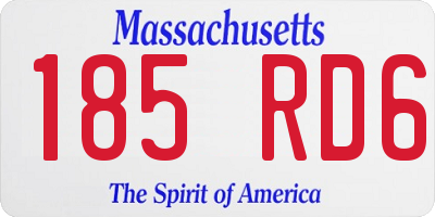 MA license plate 185RD6