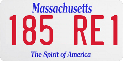 MA license plate 185RE1
