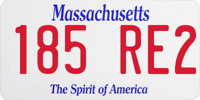 MA license plate 185RE2