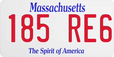 MA license plate 185RE6