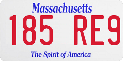 MA license plate 185RE9