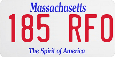 MA license plate 185RF0