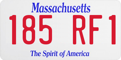 MA license plate 185RF1