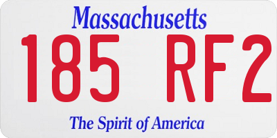 MA license plate 185RF2