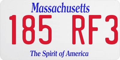 MA license plate 185RF3