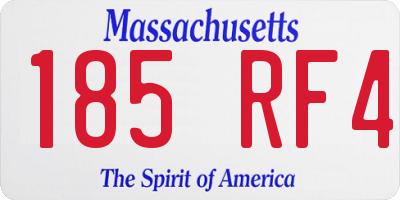MA license plate 185RF4