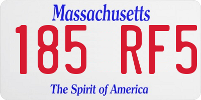 MA license plate 185RF5
