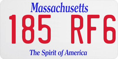 MA license plate 185RF6