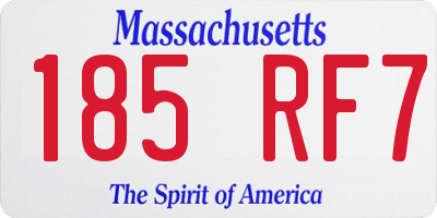 MA license plate 185RF7
