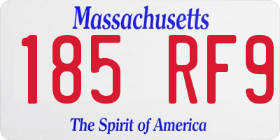 MA license plate 185RF9