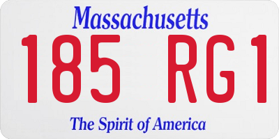 MA license plate 185RG1