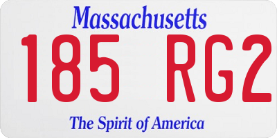 MA license plate 185RG2