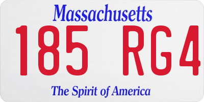 MA license plate 185RG4