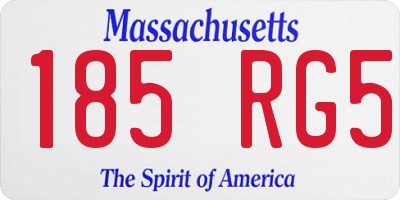 MA license plate 185RG5