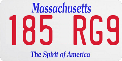MA license plate 185RG9
