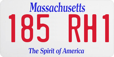 MA license plate 185RH1