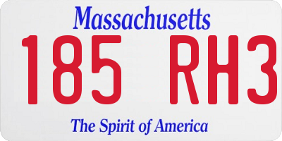 MA license plate 185RH3