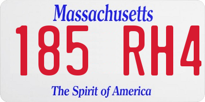 MA license plate 185RH4