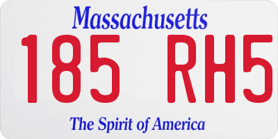 MA license plate 185RH5