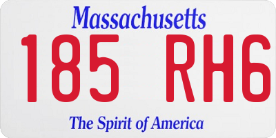 MA license plate 185RH6