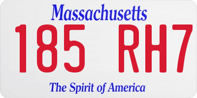 MA license plate 185RH7