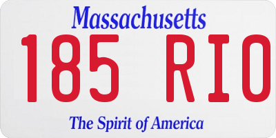 MA license plate 185RI0