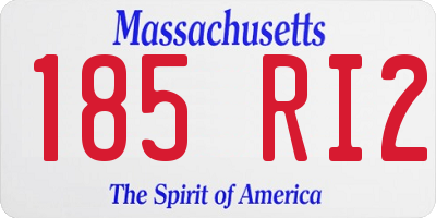 MA license plate 185RI2