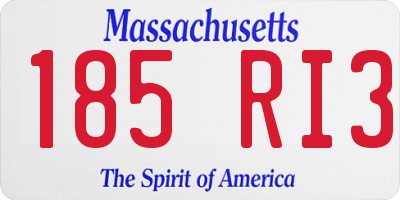 MA license plate 185RI3