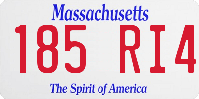 MA license plate 185RI4