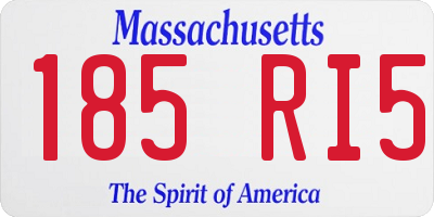 MA license plate 185RI5
