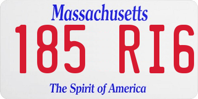 MA license plate 185RI6