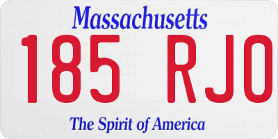MA license plate 185RJ0