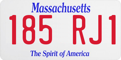 MA license plate 185RJ1