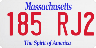 MA license plate 185RJ2
