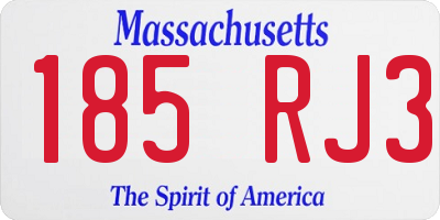 MA license plate 185RJ3