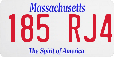 MA license plate 185RJ4