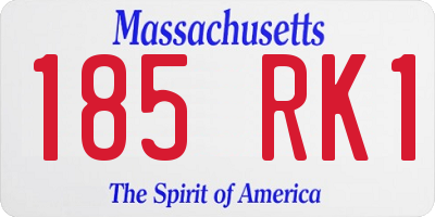 MA license plate 185RK1