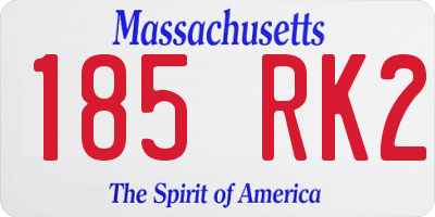 MA license plate 185RK2