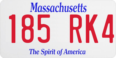 MA license plate 185RK4