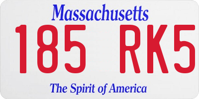 MA license plate 185RK5