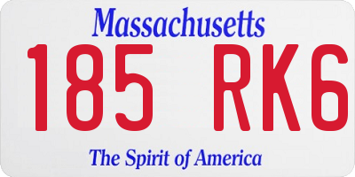 MA license plate 185RK6