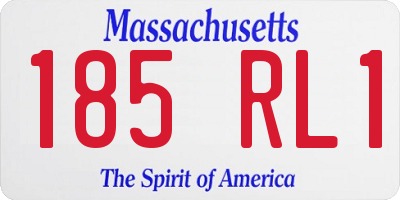 MA license plate 185RL1