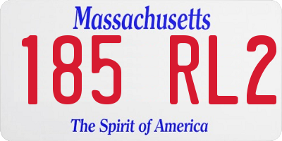 MA license plate 185RL2