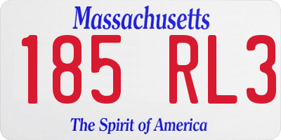 MA license plate 185RL3