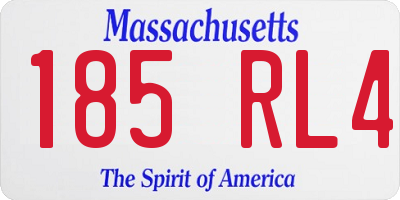 MA license plate 185RL4