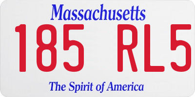 MA license plate 185RL5