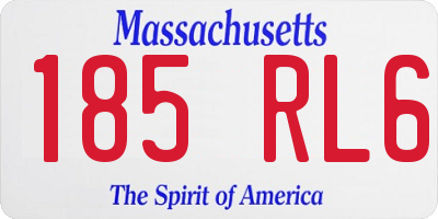 MA license plate 185RL6