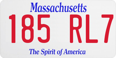 MA license plate 185RL7