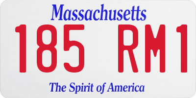 MA license plate 185RM1