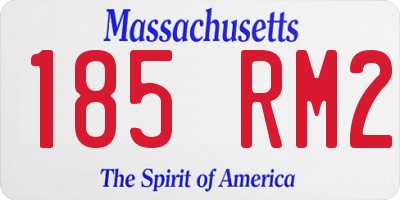 MA license plate 185RM2